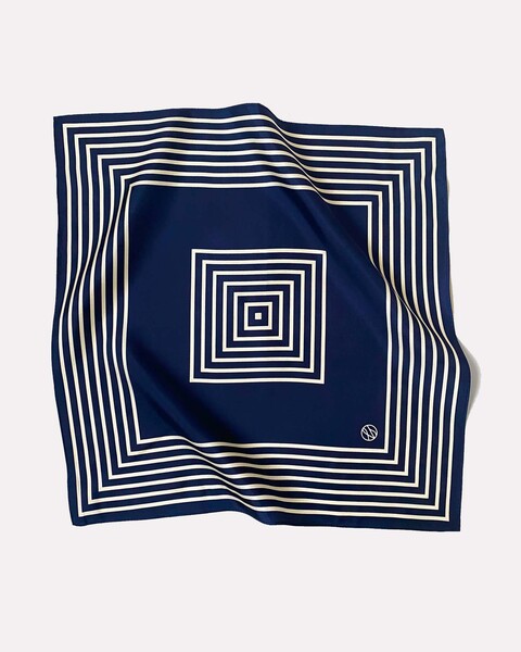 Scarf Silk 45 x 45 Blå/ecru ONESIZE 1