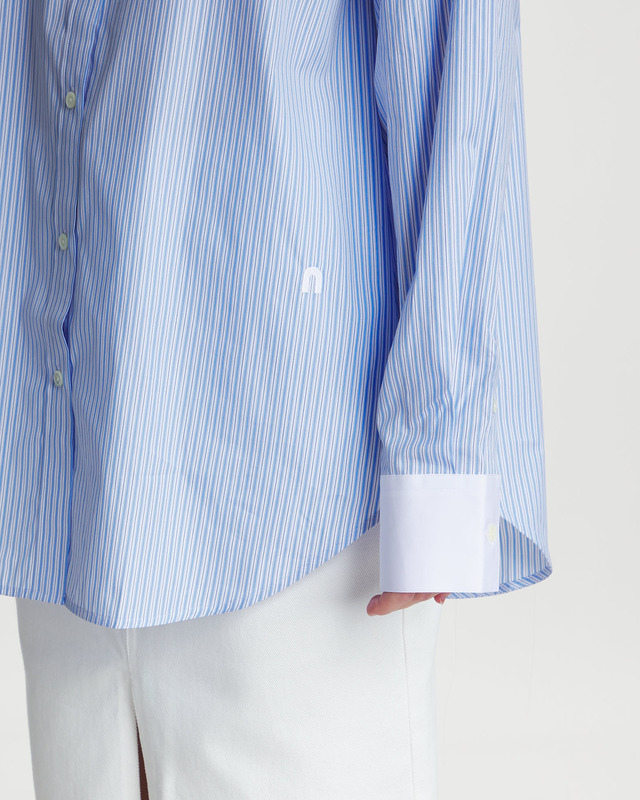 Teurn Studios Shirt Banker Vit/blå 42