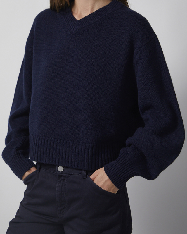 Wakakuu Icons Genser Cashmere V-Neck Navy M