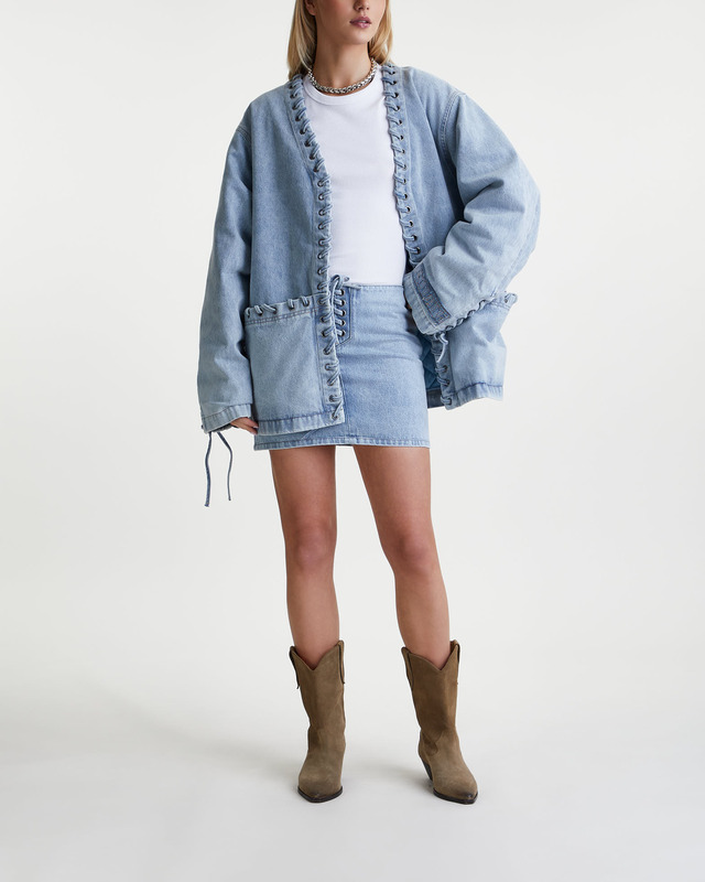 ROTATE Birger Christensen Skirt Denim Laced Mini WAKAKUU