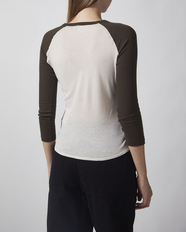 Acne Studios T-shirt Fitted Crewneck Ribbed Beige L