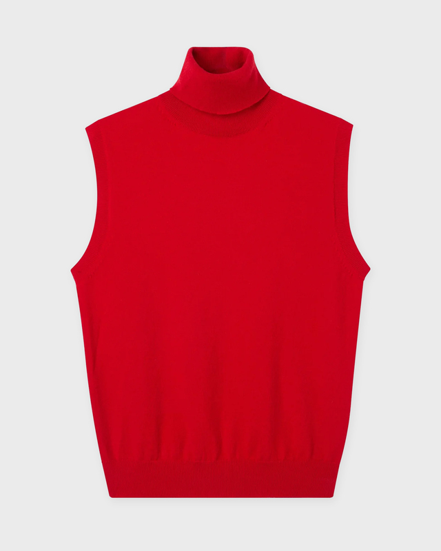 RÓHE Top Sleeveless Turtleneck Röd 36