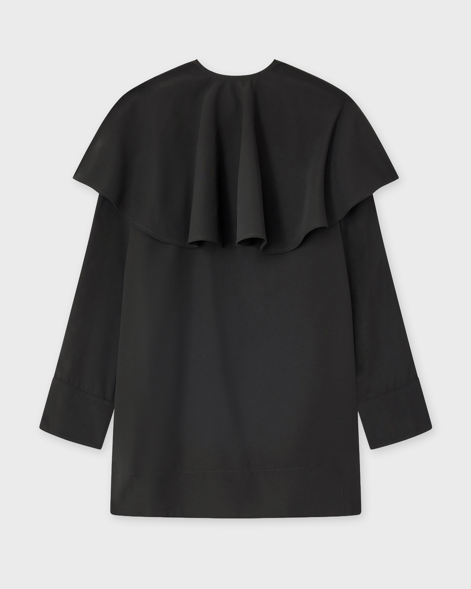 Ganni Women's Black Dress Light Twill Suiting Collar Mini 34