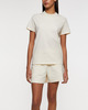 Moncler T-Shirt Crochet Accent Cotton Natural XS