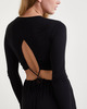 Proenza Schouler Dress Long Sleeve Jersey Open Back Svart L