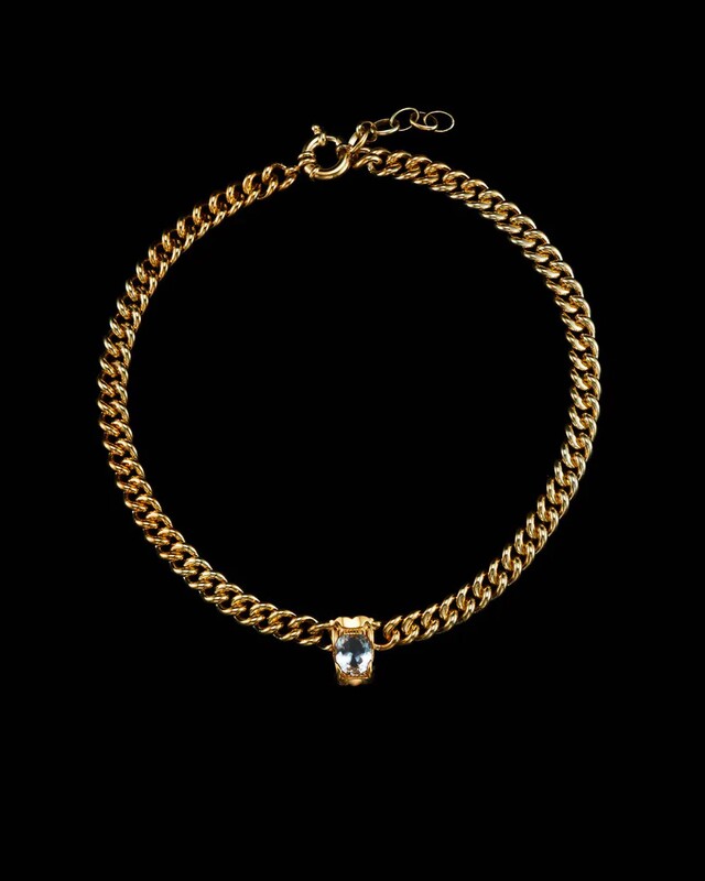 Maria Nilsdotter Chunky chain Jaw stone Necklace  Guld ONESIZE