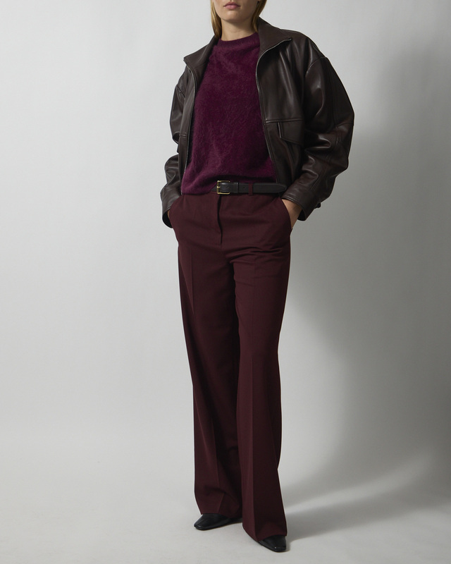 Soft Goat Tröja Brushed Short Sleeve Bordeaux L