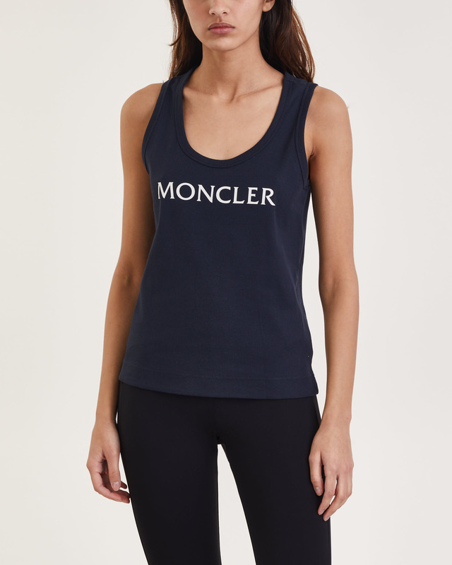 Moncler Tank Top Logo Sleeveless Navy S