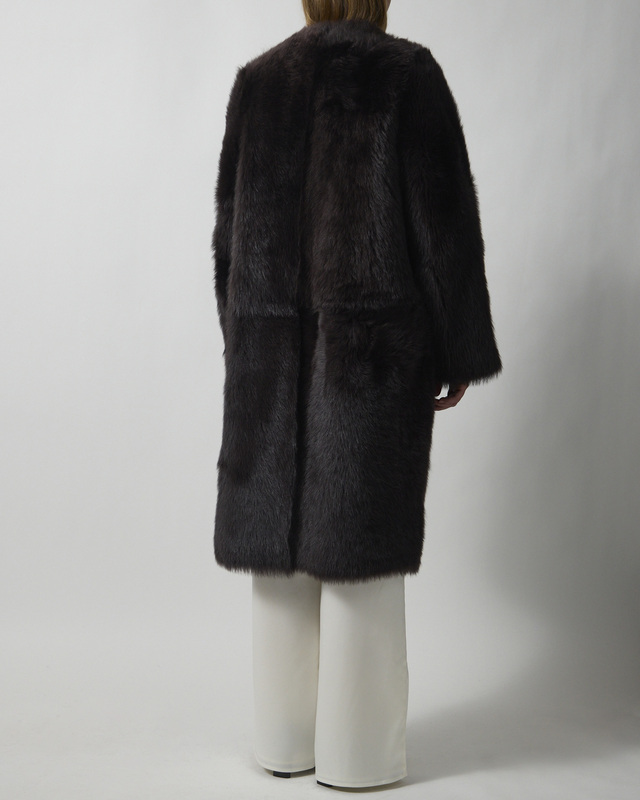 Almada Kåpe Gemma Fur Leather Chocolate M
