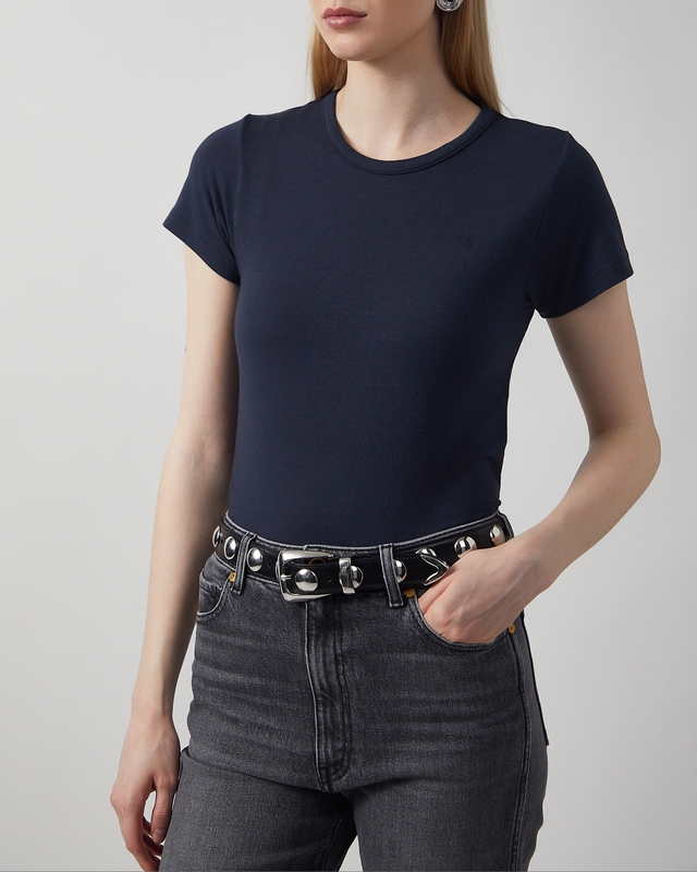 Wakakuu Icons T-Shirt Baby Tee Modal Navy L