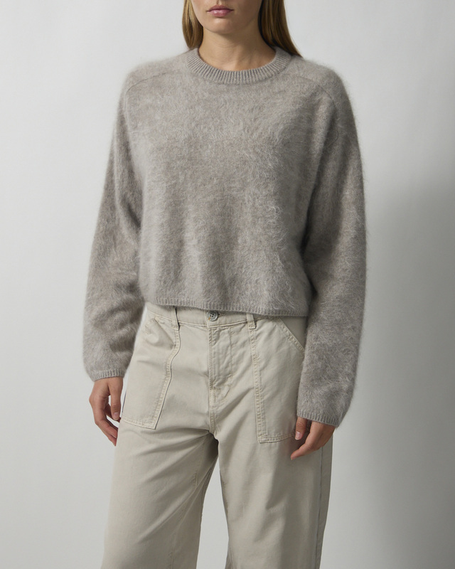 Soft Goat Genser Brushed Crewneck Greige M