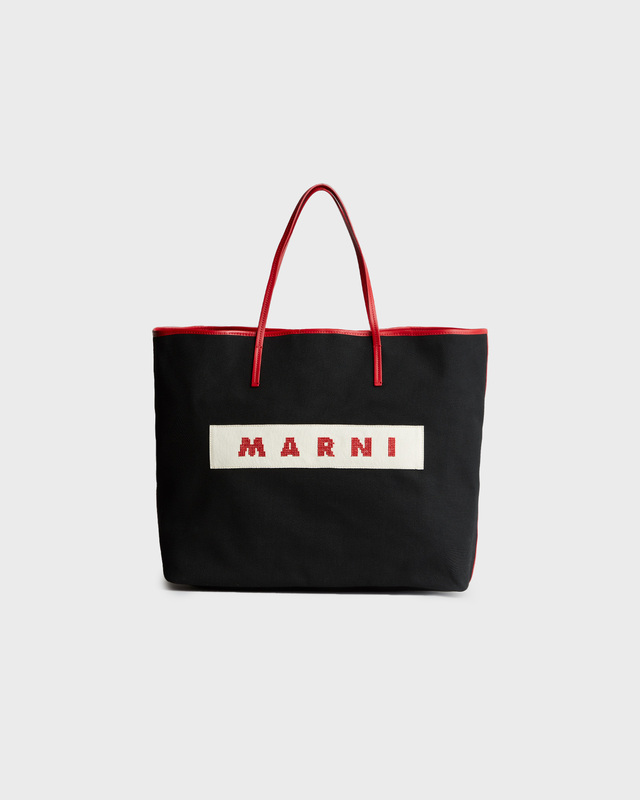 Marni Bag Logo Tote Svart/vinröd ONESIZE