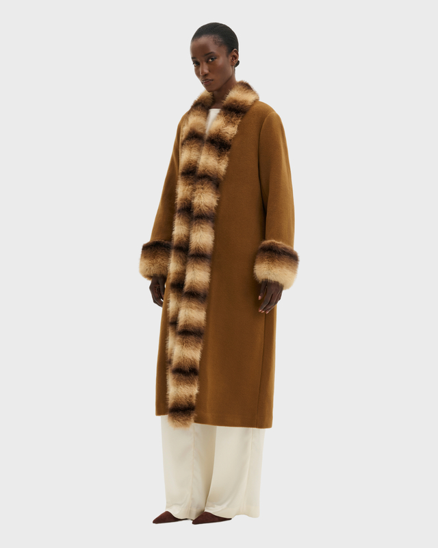 Malina Kappa Anouk Yve Faux Fur Wool Camel 36
