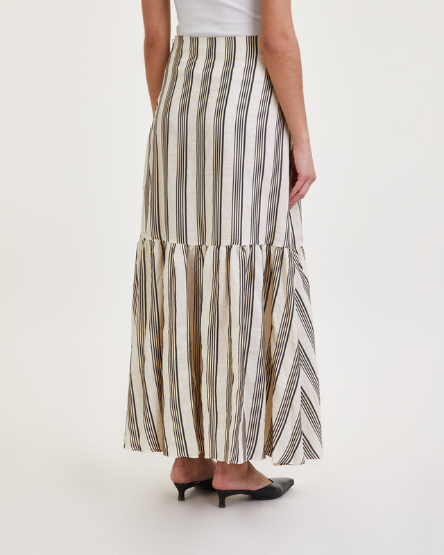 Dagmar Kjol Fitted Cotton Vit/svart 38