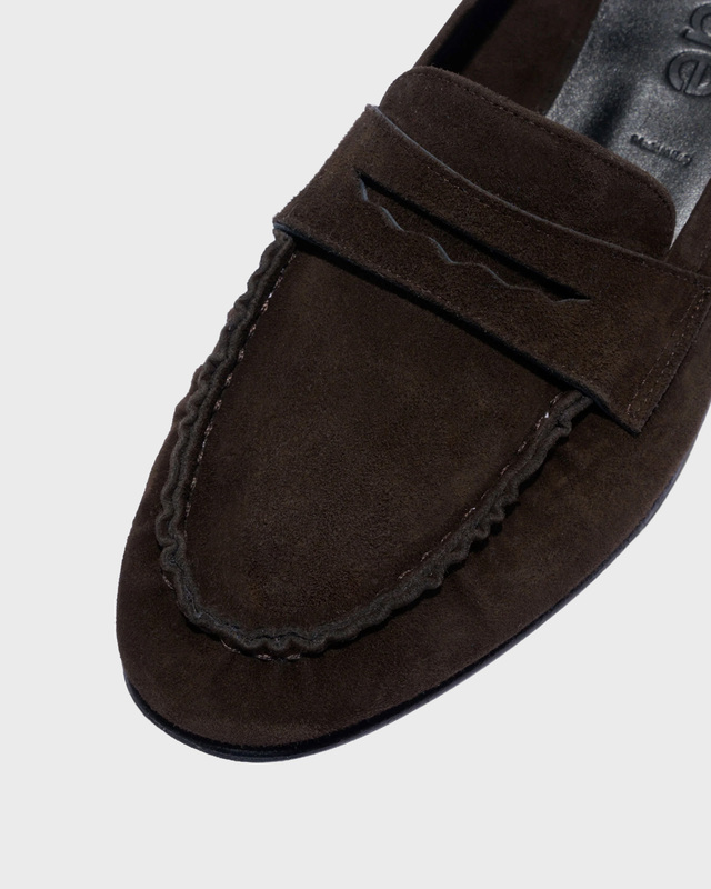 Aeyde Loafers Aldous Kid Suede Leather Dark Brown EUR 39
