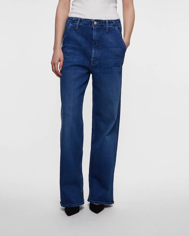 Mother Denim Jeans The Major Zip Sneak  Washed blue 24