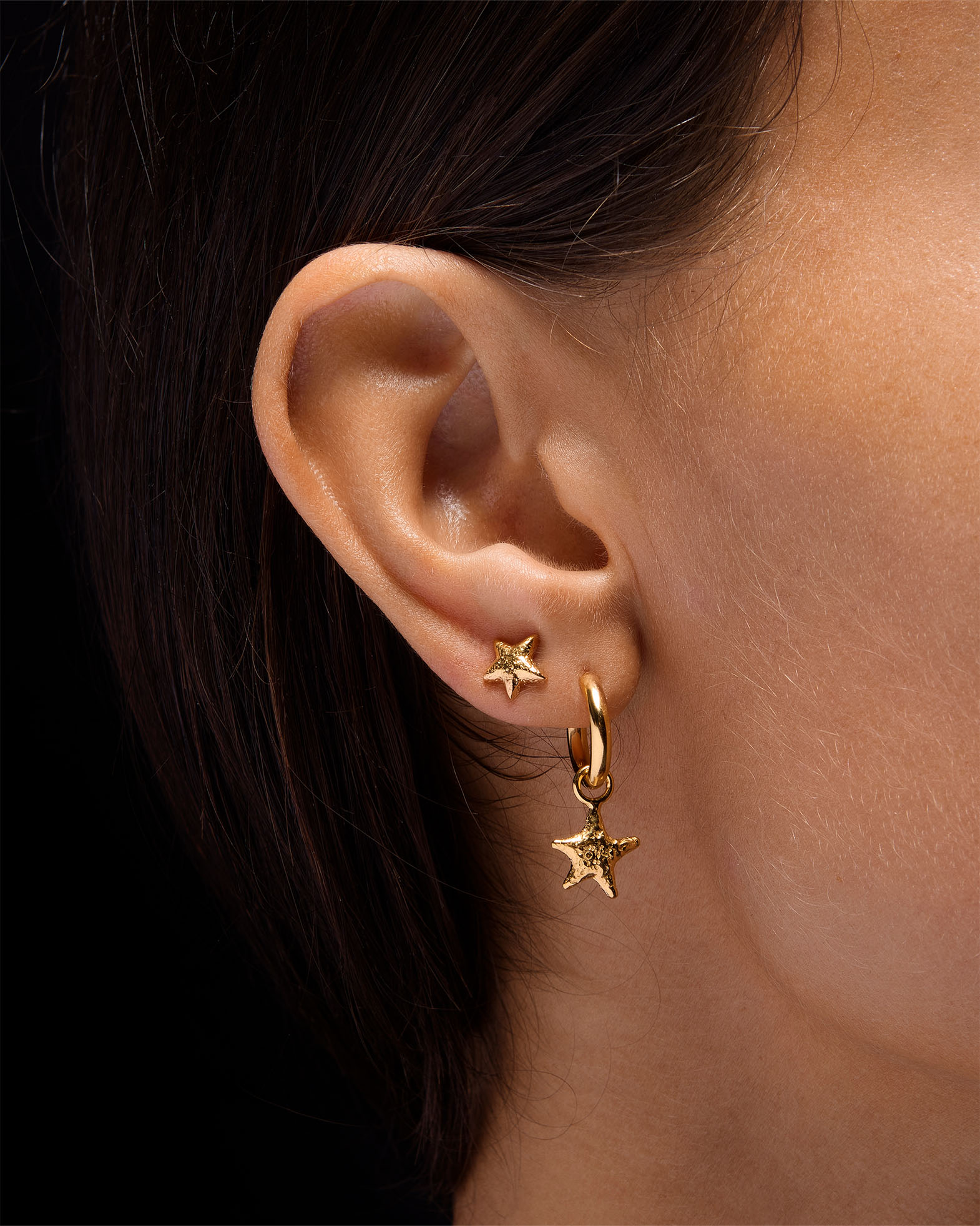 Maria Nilsdotter Earring Tiny Tuvstarrs Star In Gold