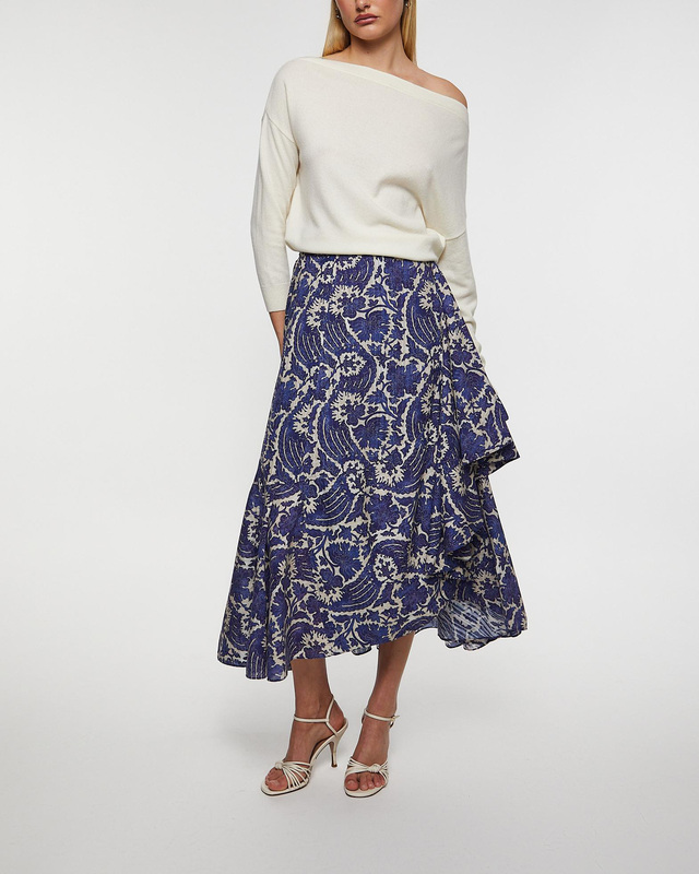 Ulla Johnson Skirt Sabina Faux Wrap  Blue US 10 (EUR 42)