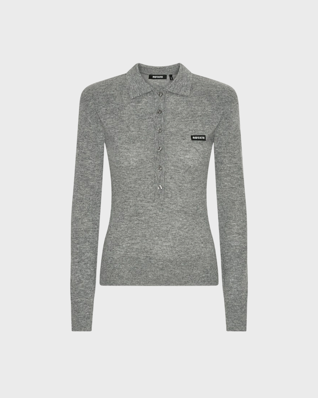 ROTATE Polo Wool Longleeve Grey L