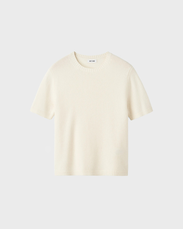 Soft Goat T-skjorte Oversized Cashmere White L