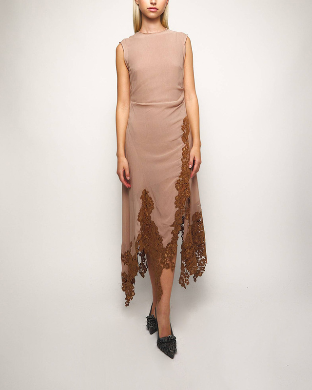 Acne Studios Dress Lace Trim Taupe 40