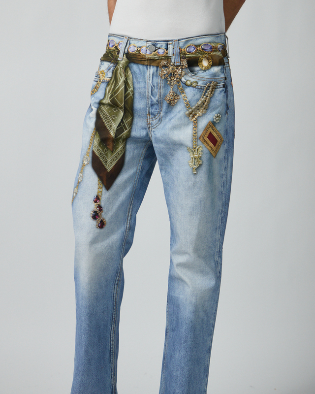 Acne Studios Jeans Jewellery Trompe- L´oeil Light blue XXS