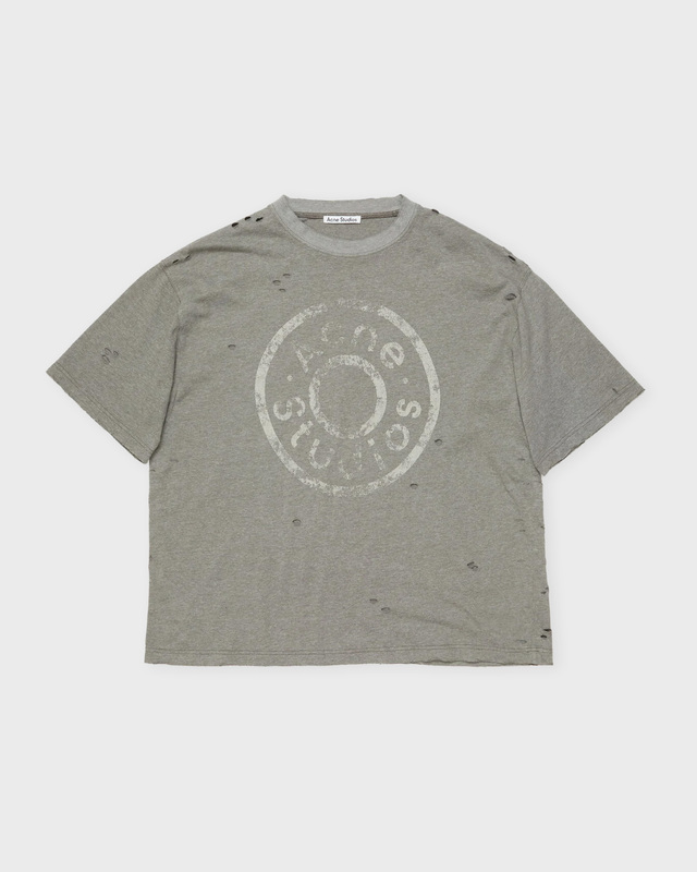 Acne Studios T-Shirt Logo Relaxed Distressed  Ljusgrön XS