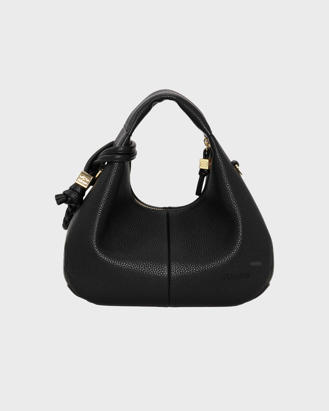 Ganni Bag Hobo Mini Grained Black ONESIZE