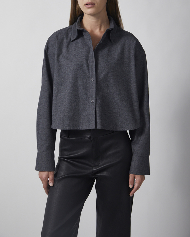Wakakuu Icons Skjorte Cropped Brushed Cotton Grey L