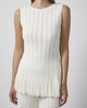 Malina Top Amal Knitted Fringe White S