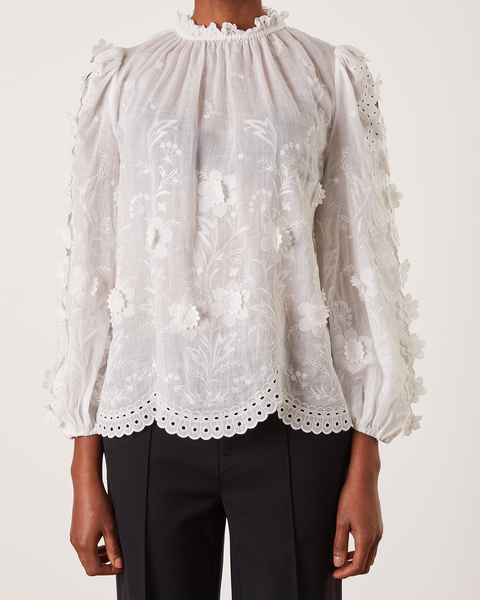 Blus Rosa Embroidered  Ivory 1