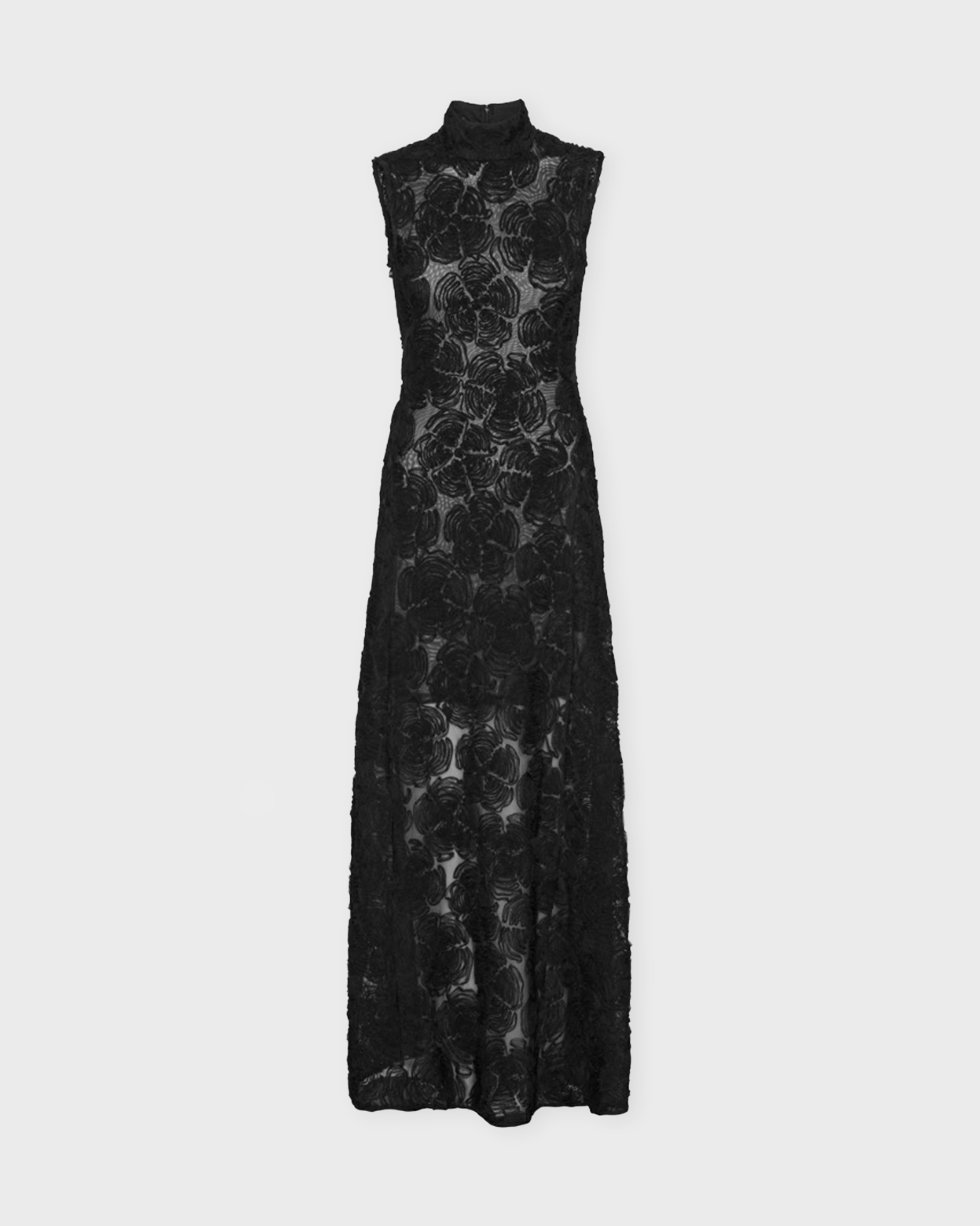 Rotate Birger Christensen Rotate Dress Flower Mesh Maxi In Black