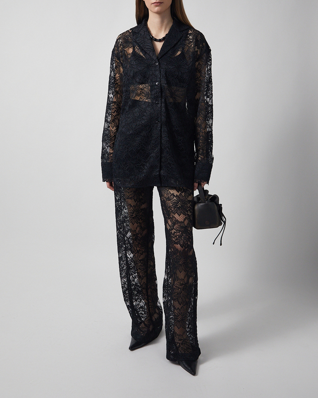 Sportmax Byxor Floral Lace  Svart XS