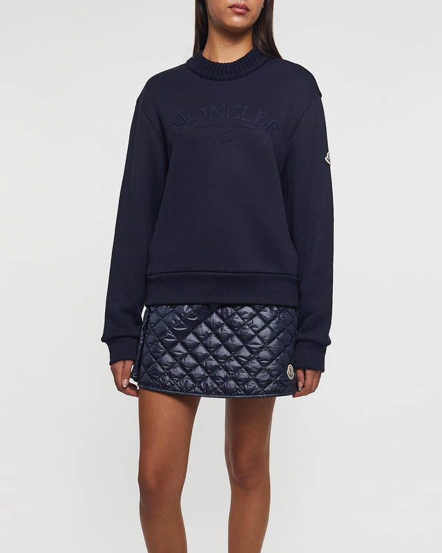 Moncler Sweatshirt Logo Relaxed Navy XS