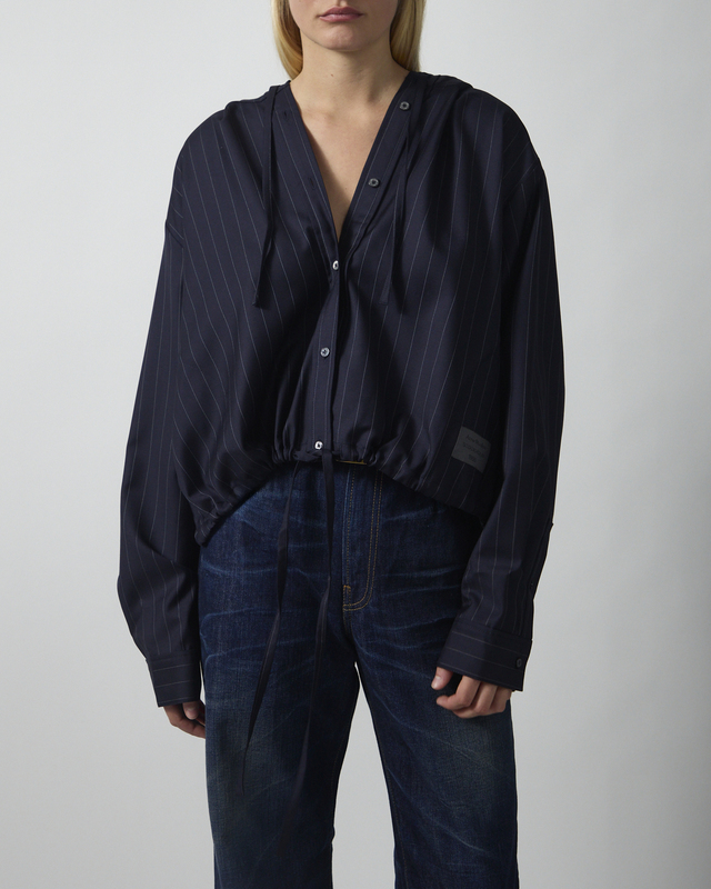 Acne Studios Skjorta Button-up Wool Overshirt Navy 34