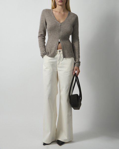 Cardigan Sanelo Zip 15722 Gråmelert 2