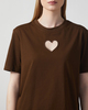 CLOEYS T-shirt Heart Brun M