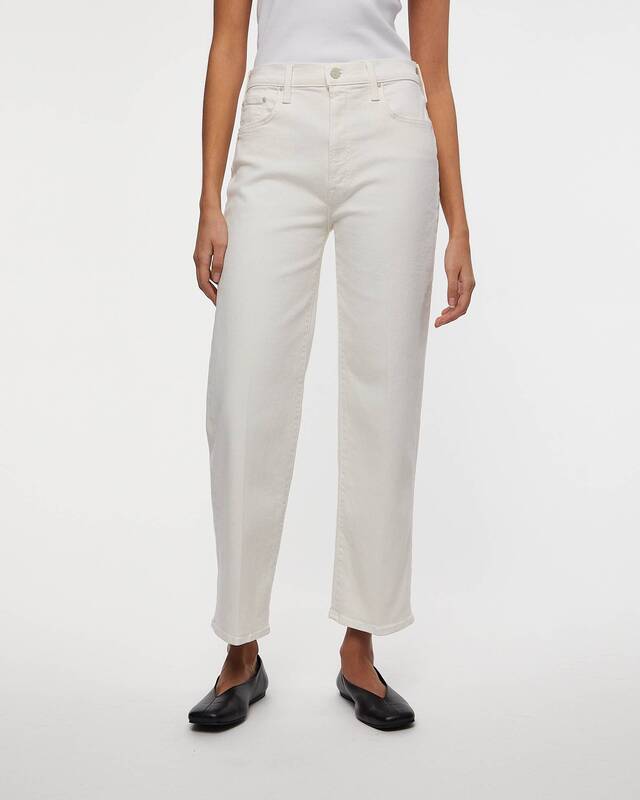 Mother Denim Jeans The Rambler Zip Ankle White 31