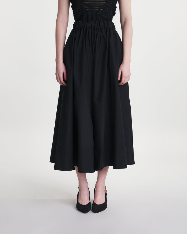 Dagmar Kjol A-Lined Midi Cotton Svart 34