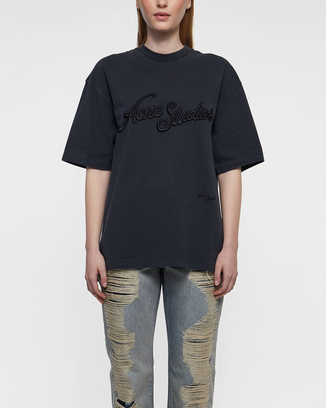 Acne Studios T-Shirt Logo Relaxed Fit Faded black XS
