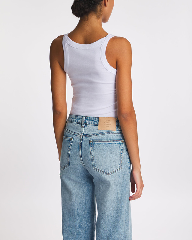 ROTATE Birger Christensen Top Ribbed Tank White S