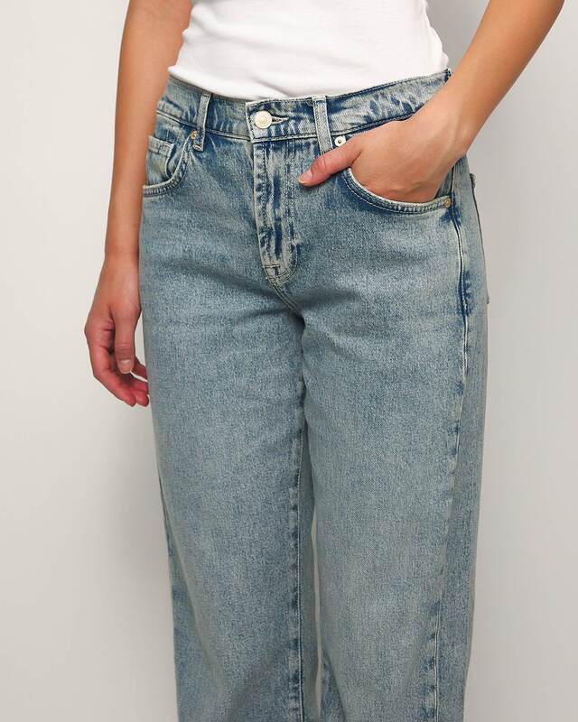 7 For All Mankind TESS TROUSER Serenade Raw Cut Ljusblå 25