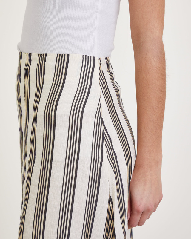 Dagmar Kjol Fitted Cotton Vit/svart 38