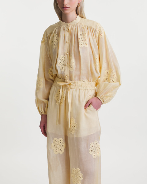 Blouse Acadian Embroidered Light Yellow 1