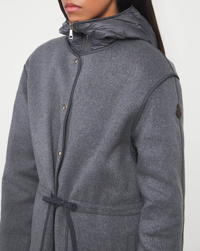 Moncler Jacket Bonrepos Long Coat Charcoal MONCLER 2 (M)