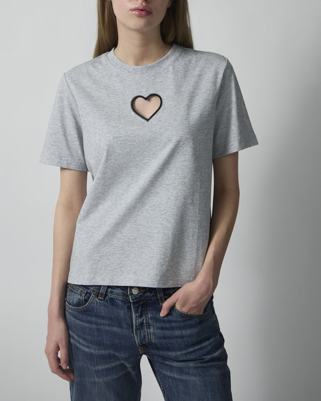 CLOEYS T-shirt heart grey Ljusgrå XS