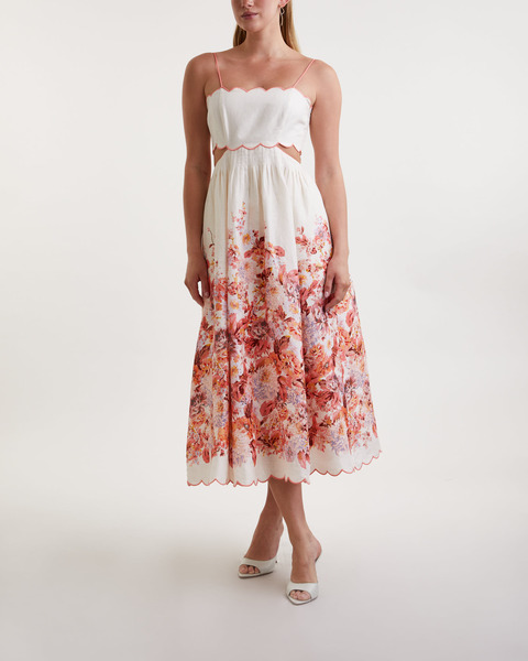 Klänning Deci Scallop Midi Creme 1