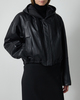 Sportmax Læderjakke Bomber Hood Black IT 38 (EUR S)
