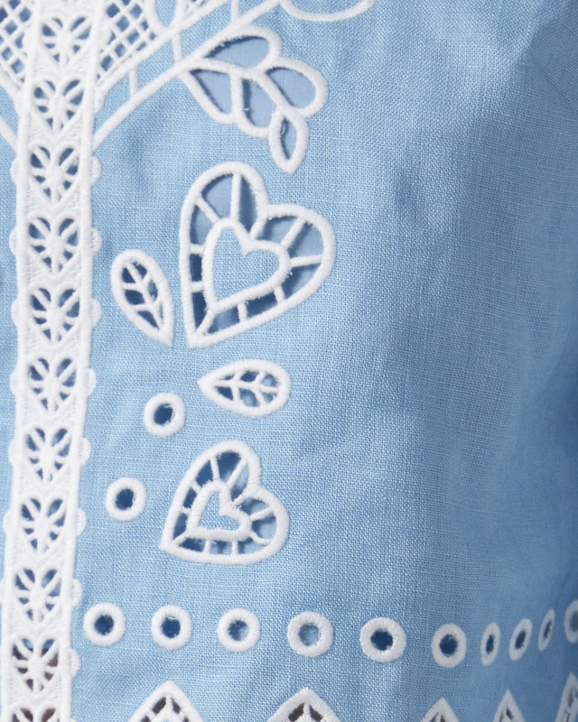 FARM Rio Blouse Romantic Richelieu Ljusblå L