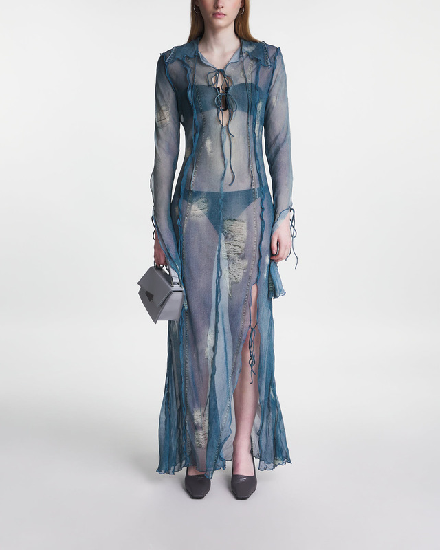 Acne Studios Dress Fluid Print Denim Denim 38